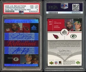 2005 Reflections Dual Signature RED Arrington / Aaron Rodgers AUTO (69/70) PSA 8 - Picture 1 of 3