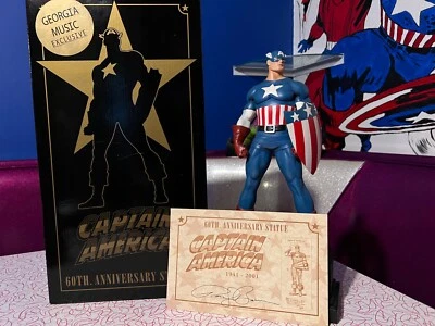 BOWEN CAPTAIN AMERICA retro RARE Georgia Music EXCLUSIVE 60th STATUE 67/600! Box - Image 1 of 4