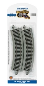 BACHMANN E-Z TRACK HO 15" RADIO CURVAS (4) níquel plata plataforma de carretera BAC44505 NUEVO - Imagen 1 de 1