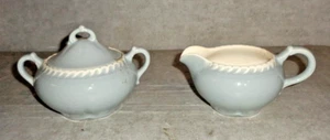 HARKERWARE STONE CHINA PALE BLUE CREAM AND SUGAR SET !! - Picture 1 of 4