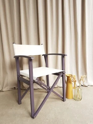 Vtg Mid Century 70s Painted Teak Directors Armchair Side Desk Chair Retro R441 - Image 1 of 4