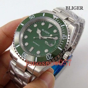 BLIGER Men's Watch Sapphire Glass Green Dial Auto Date Automatic Movement - Picture 1 of 7