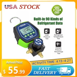 Refrigeration Digital Manifold Gauge Set HVAC A/C Vacuum Pressure Leakage Tester - Picture 1 of 12