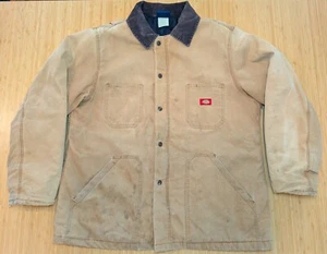Vintage Dickies Work Coat XL, Quilt Lined Canvas Chore Detroit Style Duck Jacket - Picture 1 of 22