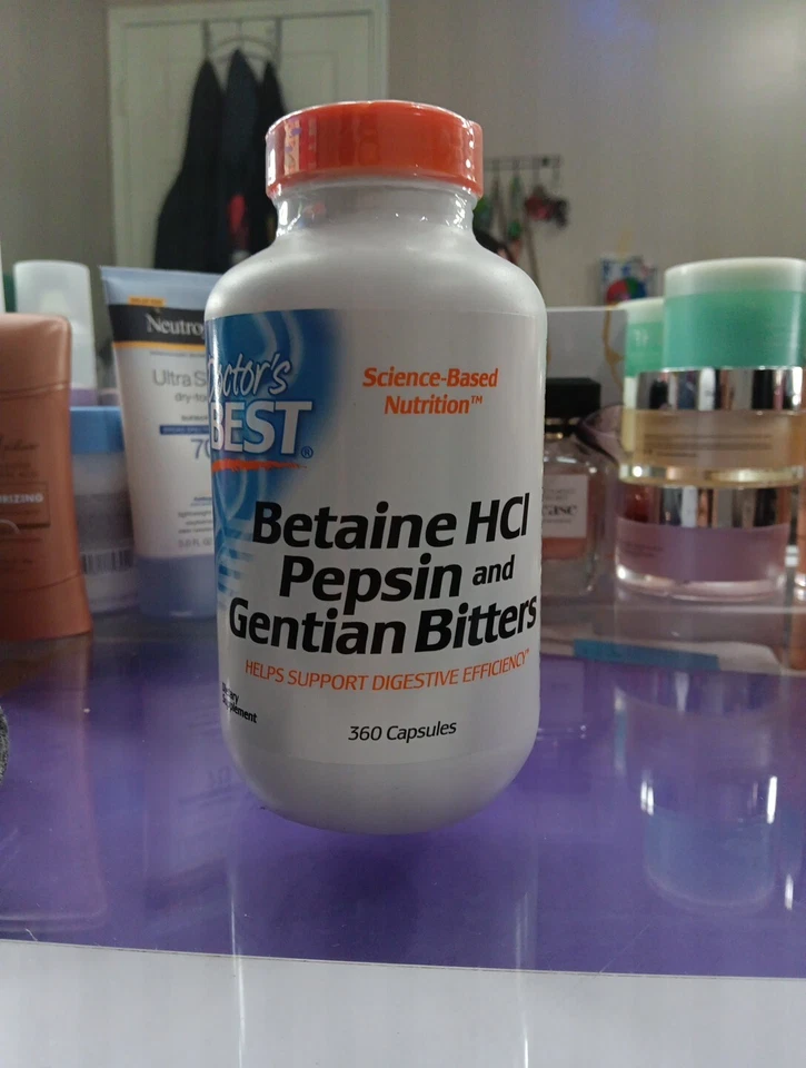 Doctor's Best - Betaína HCI Pepsina y Amargos de Genciana - 360 Cápsulas Foto 1 de 1