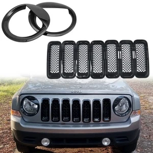 ABS Bezels Front Light Headlight Cover Angry Bird Style & Mesh Grille Grill I... - Picture 1 of 8