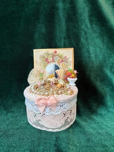 Artisan OOAK Dollhouse Miniature Dresser Vanity w/ Accessories 1:12 scale - Picture 1 of 4