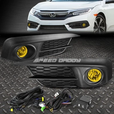 PARA HONDA CIVIC SEDÁN CUPÉ 16-17 LENTE ÁMBAR PARACHOQUES LUCES ANTINIEBLA CON INTERRUPTOR Foto 1 de 4