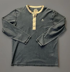 Burton Durable Goods Long Sleeve Henley Shirt Blue Logo Snowboard Large JBHS - Bild 1 von 10