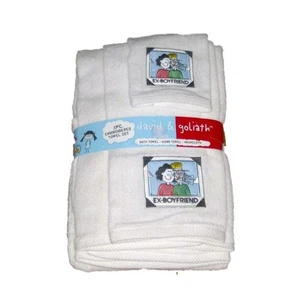 David & Goliath Embroidered 3 Pc Ex Boyfriend Bath Towel Set Washcloth - Picture 1 of 1