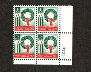 1962 U.S Commem 4c CHRISTMAS  Plt #Blk of 4  Sc#1205 M/NH/OG/Pristine - Picture 1 of 1