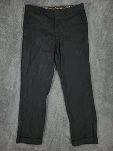 Murano Baird McNutt Men's Size 31x28* Pants Alex Fit Black Cuffed Linen - Picture 1 of 10