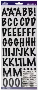 PEGATINAS DE ALFABETO STICKO - MARCADOR NEGRO ESCRITURA DIMENSIONAL, 2 Hojas 35mm - Imagen 1 de 2
