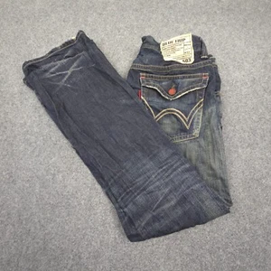 Edwin Jeans Mens 32 Blue Denim Straight Leg Distressed Casual Zip Fly Size 32x32 - Picture 1 of 10