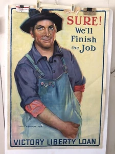 Klar! We'll Finish The Job, Victory Liberty Loan WWI Poster, Original - Bild 1 von 14