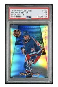 1997-98 Pinnacle Certified Mirror Blue Wayne Gretzky #100 PSA 7 HOF