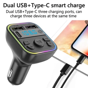 Car FM Transmitter Wireless Bluetooth Kit MP3 Player Radio Adapter USB Charger - Picture 1 of 6