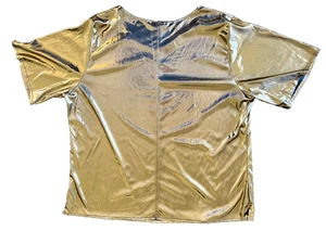 Liquid Gold Disco Bling Metallic T-shirt USA Made VTG - Picture 1 of 3