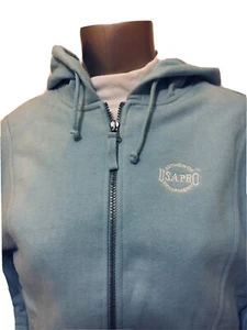 USA Pro Pale Blue Running Sports Casual Lightweight Hoodie Size Large - Imagen 1 de 4