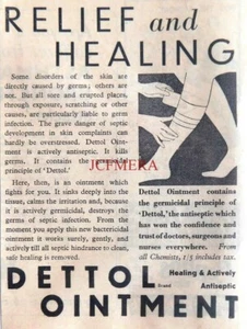 Original WW2 Advert 'DETTOL' Germicidal Ointment : Small Wartime Print - Foto 1 di 1