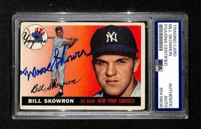 Bill Skowron 签名/签名 1955 年 Topps 卡 #22 纽约洋基队 PSA/DNA 195392 — 第 1/2 张图片