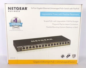 Commutateur Netgear GS316P Non géré Gigabit Ethernet PoE+ 16 Port - Photo 1/3