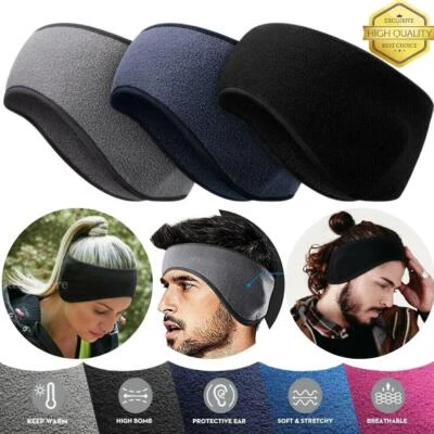 Unisex Soft Fleece Running Headband Winter Warmer Ear Muff Ski Snowboard Outdoor