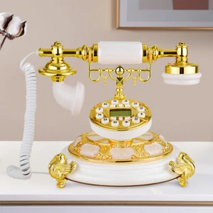 Antyczny telefon w stylu europejskim staromodny obrotowy telefon telefon słuchawka telefon - Zdjęcie 1 z 13