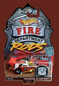 Hot Wheels Fiat 500C 2001 varillas del departamento de bomberos Chicago, serie IL # 2 12/12 - Imagen 1 de 10