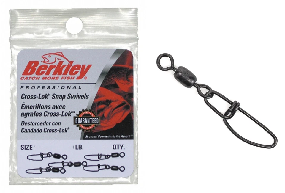 BERKLEY Mc Mahon Cross-Lok Snap Swivels Snap mit Wirbel schwarz