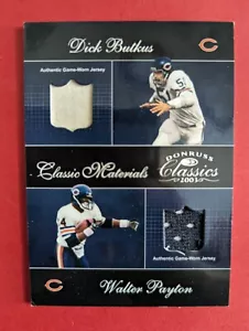 Walter Payton & Dick Butkus DUAL GAME WORN PATCH /100 - Donruss 2003 - Chicago - Picture 1 of 2