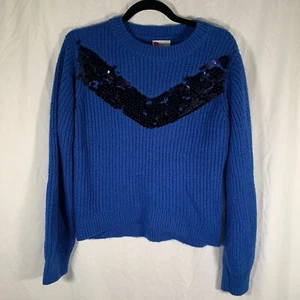 Boden Sweater Youth 13 14 Blue Embellished Knit Long Sleeve Wool Blend Pullover - Picture 1 of 6