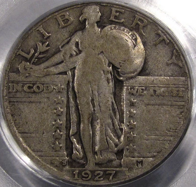 1927-S Standing Liberty 25c PCGS F-15... NICE & ORIGINAL!! Tough Semi-Key Date!! - Image 1 of 4