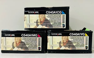 Nuevo Cartucho de Tóner Original Lexmark C540A Cian Magenta Amarillo Caja C540 C543 - Imagen 1 de 2
