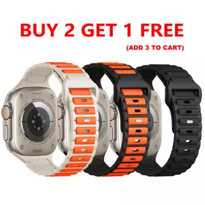 For Apple Watch Series Ultra 10 9 8 7 SE 6 iWatch 49mm Silicone Sport Strap Band - Picture 1 of 38