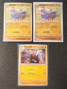 2x Drilbur 085/162 reverse holo & 1x Excadrill 086/162 Temporal Forces NM - Bild 1 von 1