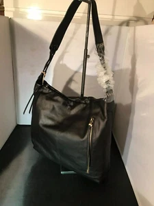 Hobo intl NWT Realm Black leather MED shoulder bag /outside pockets - Picture 1 of 9