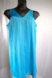 Lencería Vintage Vanity Fair Turquesa Profunda 100% Nylon Talla M/Usada - Imagen 1 de 12