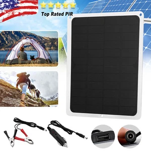 22W Solar Panel 12V Trickle Charger Battery Charger Kit Maintainer Boat Car RV - Picture 1 of 15