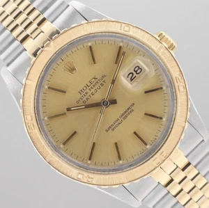 Rolex Mens Datejust 36mm Two Tone Champagne Dial Thunderbird Bezel Jubilee 16253 - Picture 1 of 11
