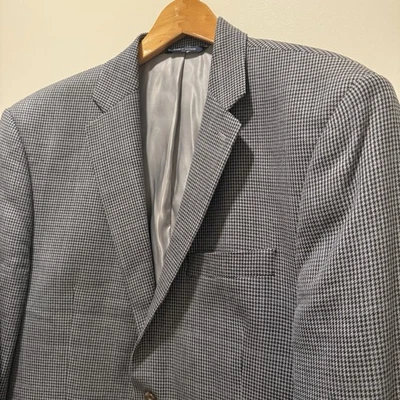 Ralph Lauren Blazer Hombres 42S Ventana Pata de Gallo Deportes Abrigo Chaqueta Lana Seda Foto 1 de 4