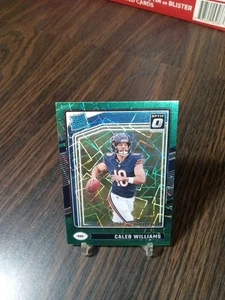 2024 Panini Donruss Optic Caleb Williams Rated Rookie #201 Green Laser Prizm SP - Picture 1 of 5