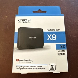 SSD externe portable portable Crucial X9 2 To CT2000X9SSD9 NEUF - SCELLÉ - Photo 1/2