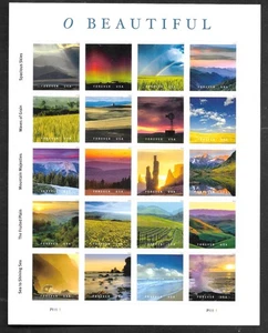 O' BEAUTIFUL US #5298 SPACIOUS SKIES MOUNTAIN MAJESTIES 20 FOREVER STAMPS SHEET - Picture 1 of 3