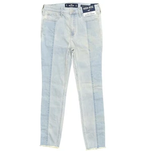 Hollister High Rise Crop Skinny Jeans Women's Size 5 Blue NWT Cotton Blend Zip - Picture 1 of 6