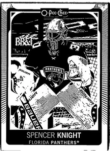 21-22 O-PEE-CHEE BLACK & WHITE VARIATION - SPENCER KNIGHT RC #505 PANTHERS - Picture 1 of 2