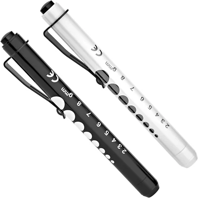 RISEMART Pen Lights for Nurses, 2 Pack Reusable Medical Light with Pupil Gauge a - Image 1 of 4