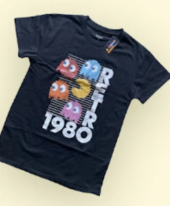 PAC MAN RETRO 1980 Black t shirt Video Games Retro 80’s PacMan Sz Medium - Picture 1 of 13