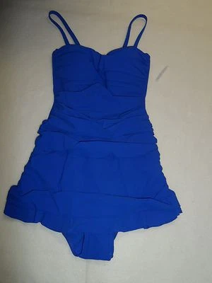 Profile by Gottex Tutti Frutti Skirted One Piece Swim Dress Cobalt  6 ~$128  - Image 1 of 4