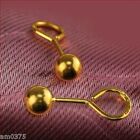 New Pure 999 Solid 24K Yellow Gold Earrings Perfect Smooth Ball Stud Earrings 